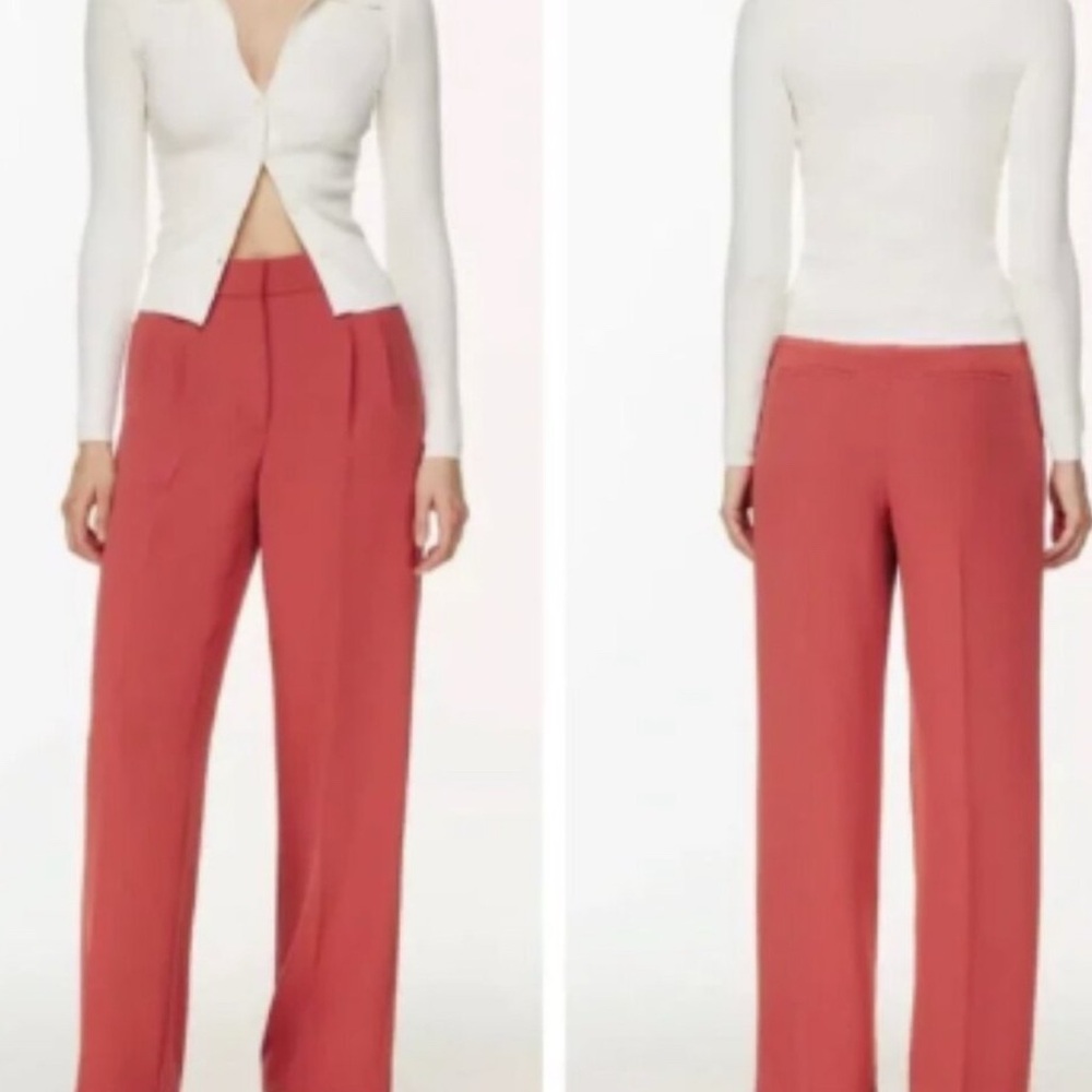 Aritzia Wilfred Coral Effortless Crepe Pants